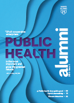 Alumni magazine cover featuring Public Health
