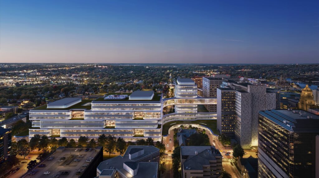 A rendering of the $5 billion plan to transform Mayo Clinic in Rochester, Minnesota.